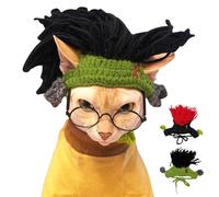 KASESSS 2 Pcs Wool Pet Hats, Hat for Cat, Funny Knit Cute Cats Beanie for Cat Cosplay Dog Costume, Rock-Inspired Décor Christmas Holiday Party Clothes Head Wear Accessories for Small Dog Cats