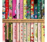 KASESSS 24 Sheets Creative Animals Scrapbook Paper, 20x14cm Decoupage Paper Sheets, Scrapbook Accessories, Scrapbooking Supplies for Album Craft Papers DIY Multiple Patterned for Arts Design Gift Card
