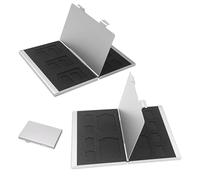 KASESSS 2Pcs SD Card Holder, Slim Micro SD/TF SD Card Case, 12 and 15 Slots, Memory Card Holder Case for SD TF Cards, Portable SD Card Storage Case Double-Layer Aluminum Alloy Memory Card Storage Case