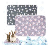 KASESSS 2PCS Small Pet Cooling Mat, 40x30cm Rabbit cooling Mat, Rabbit Cooling Pad Bite Resistance, Soft and Comfortable Cool Mats for Rabbits, Guinea Pig, Hamster, Stay Cool This Summer, Pet Ice Pad