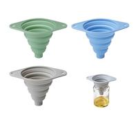 KASESSS 3 Pcs Collapsible Silicone Funnels, Funnel For Kitchen, Funnels for Filling Bottles or Containers Durability Wide Mouth Funnel for Liquid or Powder Transfer, Multi-Purpos Kitchen Essentials