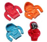 KASESSS 3 Pcs Gear Stick Hoodie Gear Stick Cover, Car Gearstick Hoodie, Universal Gear Knob Hoodie, Funny Auto Gear Shift Hoodie, Creative Hoodie Car Gear Shift Cover Car Decorations(Blue Red Orange)