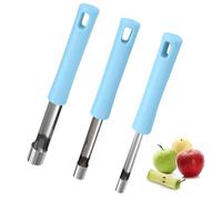 KASESSS 3 Pieces Apple Corer Portable, Stainless Steel Apple Corer Remover, Apple Core Remover Easy to Use Durable, Fruit Corers for Kitchen House Tool for Baked Apples Pears and More (Blue)