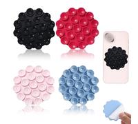 KASESSS 4 Pcs Suction Phone Holder, Silicone Phone Suction Pad, Self-Adhesive Suction Cup Phone Holder Multipurpose Sticky Phone Grip Universal Suction Phone Mount for Shower Mirror Selfies and Videos