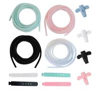 KASESSS 4 Spiral Cable Wrap, 4 Silicone Charger Protector, 4 Cable Ties, USB Cable Sleeve 1.4M, Cute Charging Cable Protector, Flexible Wire Protector from Pets Chewing for Phones Laptops Data Cables