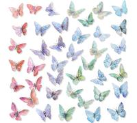 KASESSS 40Pcs 3D Butterfly Wall Stickers, 4 Style Wall Stickers for Girls Bedroom, DIY Butterfly Decorations Hot Stamping Process, Art Stickers for Home, Bedrooms, Cake Decoration, Wedding Party