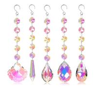 KASESSS 5 PCS Sun Catchers for Windows, Suncatchers for Windows, Crystal Suncatcher, Hanging Crystals, Sun Catcher Crystals for Window Bedroom Car Home Garden Office Party Wedding Decorations