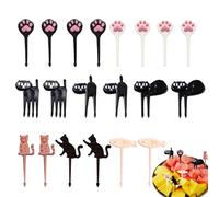 KASESSS 54 Pcs Cartoon Cat Cake Forks, Fruit Food Picks, Fruit Forks, Cute Food Picks Kids, Mini Animal Fruit Forks, Toothpick Decoration Forks, Dessert Forks for Cake Desserts Fruit Party Supplies