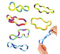 KASESSS 6 Pcs Twisted Fidget Toys, Fidget Toys for Kids & Adults, Stress Relief, Focus, Green, Orange, Red, Blue, Yellow, Purple, Brown, White