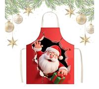 KASESSS Christmas Aprons for Women Men, 2D Novelty Chef Apron, Aprons for Cooking Waterproof, Kitchen Apron Santa Claus Gift Box, Cooking Apron for Xmas Party BBQ Baking Gardening Household Cleaning