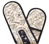 KASESSS Double Oven Gloves Heat Resistant One - Piece Oven Glove Durable Multifunctional Cotton Cooking Gloves With Hanging Loop Washable Kitchen Mitts For Baking Cooking Home Kitchen Accessories