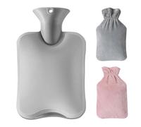 KASESSS Hot Water Bottle with 2 Soft Fleece Covers, Durable 1l Grey Inner Tank Leakproof Water Bottle Safe Hotwater Bottles for Adults Long - Lasting Warmth for Winter Pain Relief Gifts for Women