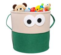 KASESSS Kids Toy Storage Organizer Bucket With Handles Durability Toy Basket Foldable Felt Toybox Sturdy Cute Kids Storage Boxes For Toys Room Playroom Clothes Bedding Boys Girls 35x35cm Green