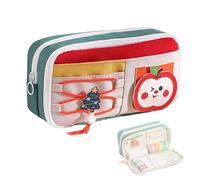 KASESSS Pencil Case, Pencil Case for Girls, Large Pencils Cases with 9 Compartments, Cute Pencils Cases Apple Pattern, Aesthetic Pencil case with Zip for Kids Women Men Teenagers, DIY Decoration