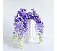 KASESSS Wisteria Artificial Flowers, Silk Fake Flower, Silk Flowers, Purple Plastic Flower, Faux Fishing for Wisteria flowers, Three Branches for Placing in a Vase for Wedding Party Indoor Home Decor