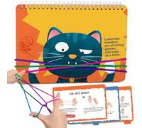 Kasfalci String Figure Game Book with String, Classic String Games with Step-by-Step Instructions, Fine Motor Skills Toys, String Figure Book, Gifts for Kids 6-12 Year Old, Girl Boy Gift, Kids Books