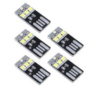 KASFDBMO 5Pcs Pocket Card USB Power LED Keychains Night Light 0.2W USB Bulb Book Light for Laptop PC Powerbank Thin Lamp