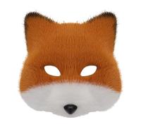 KASFDBMO Animal Foxes Wolf Plush Cats Half Face Eyemask Cosplay Halloween Costume Props for Masquerades Carnivals Faux Furs Wolf Cats Foxes