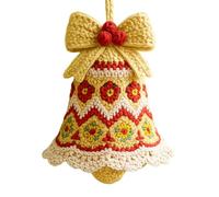 KASFDBMO Crochet Christmas Bells, Washable Soft Yarn Ornaments for Tree Car Door Holiday Decorations Christmas Car Pendant