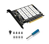 KASFDBMO Expansion Card for PCIe 5.0 Adding Four NVME Drive Slots Offering Fast Data Rates and Broad Compatibility PCIe NVME