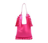 KASFDBMO Fashion Pleated Ruffle Trim Armpit Bag For Women Bright Solid Color Underarm Large Capacity Single Shoulder Handbag Underarm