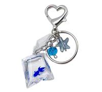 KASFDBMO Lovely Cartoon Pet Fish Charm Keychain Cute Animal Starfish Ornament Pendant Car Keyring Purse Bag Backpack Decoration