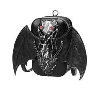 KASFDBMO Practical Bat Themed Compact Purse Adjustable Shoulder Strap PU Leather Crossbody Bag For Casual Work And Event Lightweight PU Crossbody Purse