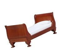 KASFDBMO Realistic Single Bed 1/12 Scale Dollhouses Scene Display Miniature for 15cm Dolls Victorian Themed Room Decoration Wood Miniature