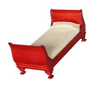 KASFDBMO Realistic Single Bed 1/12 Scale Dollhouses Scene Display Miniature for 15cm Dolls Victorian Themed Room Decoration Wood Miniature