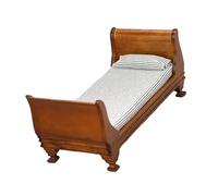 KASFDBMO Realistic Single Bed 1/12 Scale Dollhouses Scene Display Miniature for 15cm Dolls Victorian Themed Room Decoration Wood Miniature