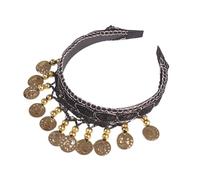 KASFDBMO Stylish Ethnic Headband Hair Styling Hairhoop With Tassels Gold Coin For Stage Performances Dance Event Headpiece Traditional Dance Headdress