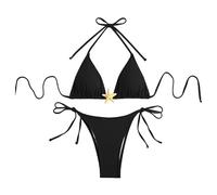 KASFDBMO Women Solid Color Bathing Suit Two Pcs Split Swimwear Backless Swimsuit Swimming Costume Set Push Up Swimwear Women Push Up Swimsuit Female Solid Color Bathing Suit