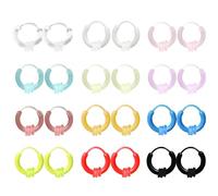 KASFREE 12 Pairs Plastic Hoop Earrings for Sensitive Ears Clear Hoops for Women, S, Resin, No Gemstone