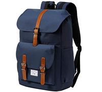 Kasgo Laptop Backpack for Men, 15.6 inch Water Resistant Travel Rucksack Bag Vintage Unisex Schoolbag Casual Daypack for Women Teens College Hiking Work Camping, Blue