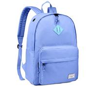 Kasgo School Backpack, 15.6 Inch Classic Lightweight Water-Resistant Rucksack Backpack for Men Women Teens Girls Boys Kids to School, College, Travel, Work, Light Blue