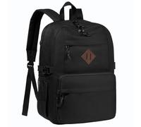 Kasgo School Backpack, Large Unisex Two Layers Backpack for Men Women Water Resistant 15.6 inch Laptop Travel Rucksack Bag Schoolbag Casual Daypack for Boys Girls Teens College Work, Black