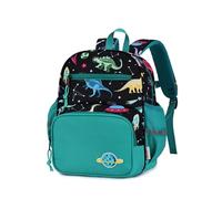 Kasgo Toddler Backpack, 12 Inch Small Rucksack Bag for Boys Ages 2-4, Mini Lightweight Kids Backpacks with Reflective Strip & Chest Strap for Nursery Travel Green Dinosaur