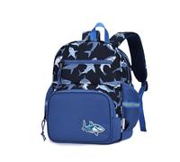 Kasgo Toddler Backpack, 12 Inch Small Rucksack Bag for Boys Ages 2-4, Mini Lightweight Kids Backpacks with Reflective Strip & Chest Strap for Preschool Nursery Travel, Blue Shark