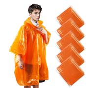 KAshack Pack of 5/10 Disposable Rain Poncho Transparent for Men and Women 100% Waterproof Rain Cape with Hood Thickening Lightweight for Concert Festival Cycling Hiking Camping Emergency Poncho