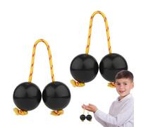 Kashaka Shaker Rhythmic, Kashaka Shaker Ball, Kashaka Musical Instrument Rattle Ball - 2 Pairs ABS Music Egg Rhythmic Ball, Double Pumpkin Shaker for Beginner Lovers