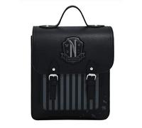Kashasin Addams Cosplay Gothic Backpack for Students Retro PU Leather Handbag Nevermore Academy Style School Bag Two-in-One Shoulder and Tote Bag for Boys and Girls