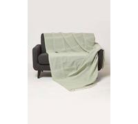 Kashi Cotton Throw with Tassels Homescapes Green 150cm x 200cm