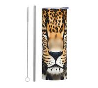 Kashinn 20oz Stainless Steel Tumbler Travel Mug for Coffee Iced Drinks Summer Cooling Cup Animal Leopard Print
