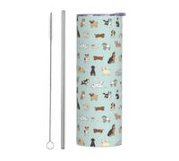 Kashinn 20oz Stainless Steel Tumbler Travel Mug for Coffee Iced Drinks Summer Cooling Cup dog Print