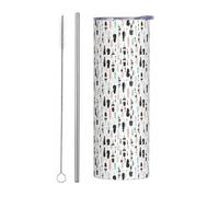 Kashinn 20oz Stainless Steel Tumbler Travel Mug for Coffee Iced Drinks Summer Cooling Cup feather. Print