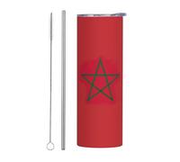 Kashinn 20oz Stainless Steel Tumbler Travel Mug for Coffee Iced Drinks Summer Cooling Cup Flag of Morocco Print