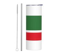 Kashinn 20oz Stainless Steel Tumbler Travel Mug for Coffee Iced Drinks Summer Cooling Cup Flag of the Chechen Republic Print