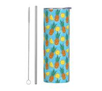 Kashinn 20oz Stainless Steel Tumbler Travel Mug for Coffee Iced Drinks Summer Cooling Cup Fresh Pineapple Print
