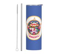 Kashinn 20oz Stainless Steel Tumbler Travel Mug for Coffee Iced Drinks Summer Cooling Cup Minnesota State Flag Print