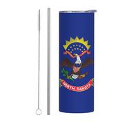 Kashinn 20oz Stainless Steel Tumbler Travel Mug for Coffee Iced Drinks Summer Cooling Cup North Dakota State Flag Print